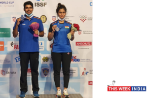Manu Bhaker and Saurabh Chaudhary win silver in 10M Air Pistol Mixed Team at Osijek Shooting World Cup - thisweekindia