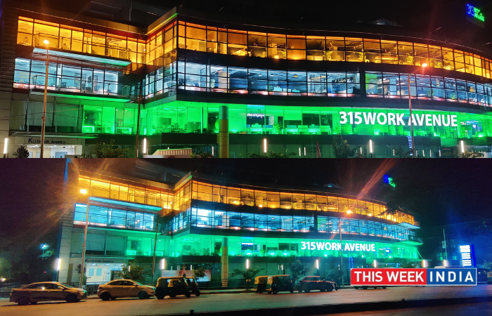 315Work Avenue Celebrates Independence Day with a Striking Tricolour Light Display - thisweekindia